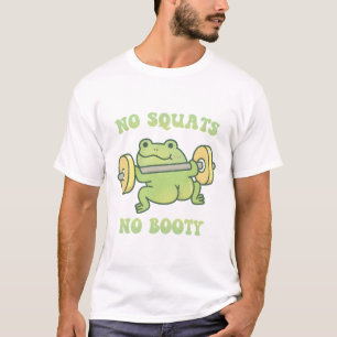 Camiseta Sapo Engraçado Levantando Pesos Sem Quadrados Sem