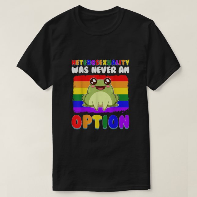 Camiseta Sapo engraçado LGBT Sinalizador do Rainbow Sapo Ka (Frente do Design)