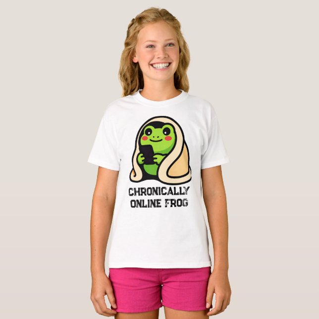 Camiseta Sapo engraçado meme cronicamente online (Frente Completa)