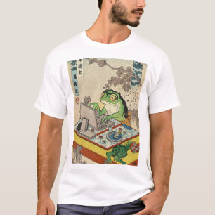 Camiseta Sapo engraçado no Laptop Amante de os animais ex