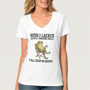 Camiseta Sapo engraçado Pensamento Crítico Citação de Humor