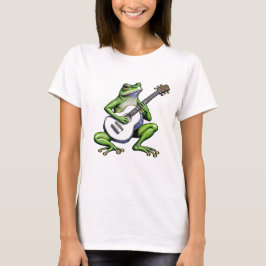 Camiseta Sapo Engraçado Tocando Violão