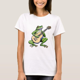 Camiseta Sapo Engraçado Tocando Violão