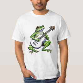 Camiseta Sapo Engraçado Tocando Violão