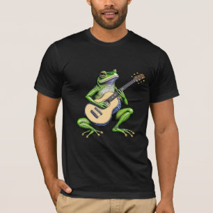 Camiseta Sapo Engraçado Tocando Violão