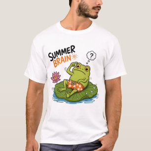 Camiseta Sapo Engraçado Verão Cérebro Sapo de Desenho Anima