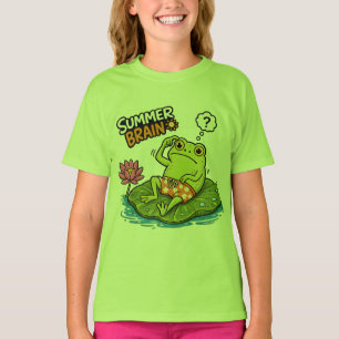 Camiseta Sapo Engraçado Verão Cérebro Sapo de Desenho Engra