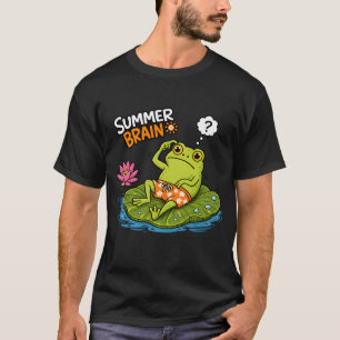 Camiseta Sapo Engraçado Verão Cérebro Sapo de Desenho Engra