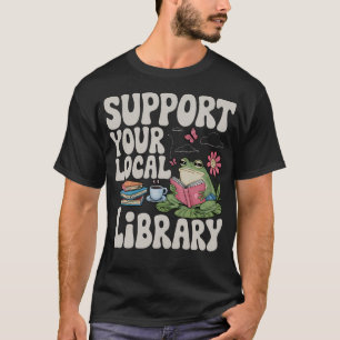 Camiseta Sapo Fofo Apoie a Biblioteca Local do Bibliotecári
