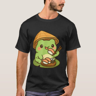 Camiseta Sapo Fofo Comendo Sushi Anime Japonês Homens Mulhe