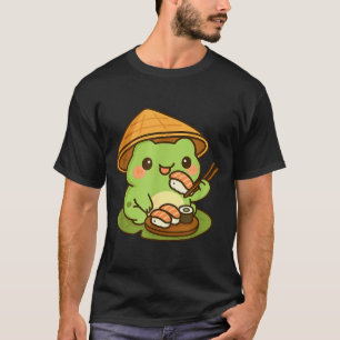 Camiseta Sapo Fofo Comendo Sushi Anime Presentes Japoneses