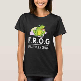 Camiseta Sapo Fofo Depende Totalmente de Deus Religioso Cri