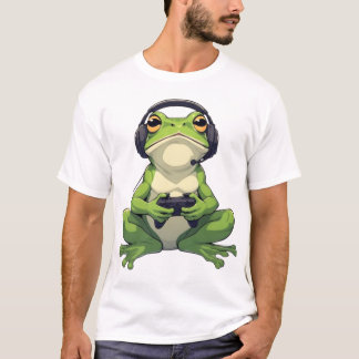 Camiseta Sapo Gamer Relax – Design de Mascote de Jogos Fofo