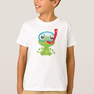 Camiseta Sapo giro, Sapo pequeno, Sapo verde, Snorkel