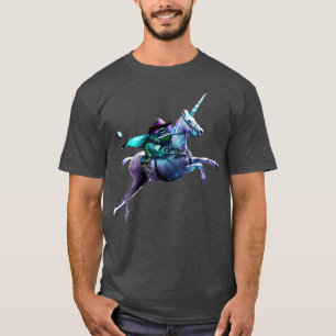 Camiseta Sapo Guerreiro Dirigindo Unicórnio
