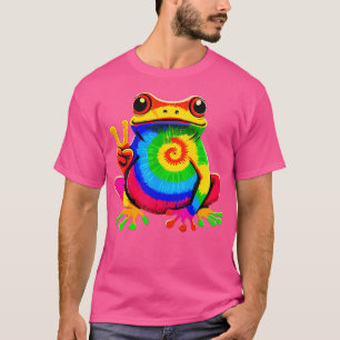 Camiseta Sapo Hippie Tie-Dye da Paz do sapo