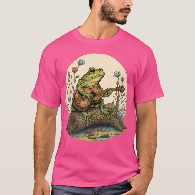 Camiseta Sapo Incrível Tocando Sapo De Violão Tocando Banjo (Frente)