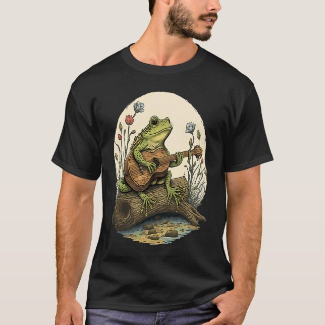 Camiseta Sapo Incrível Tocando Sapo De Violão Tocando Banjo (Frente)