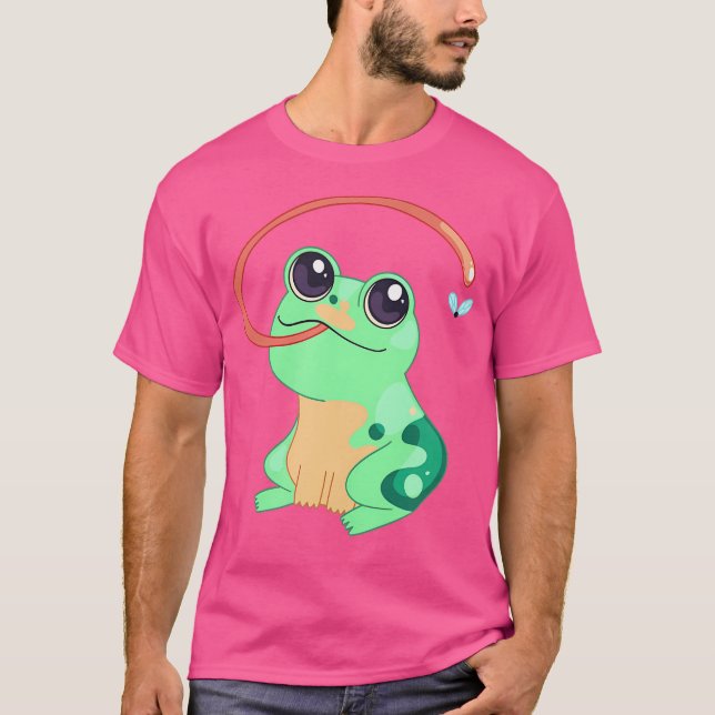 Camiseta Sapo Inseto Voo Catador Longa Língua Verde De (Frente)