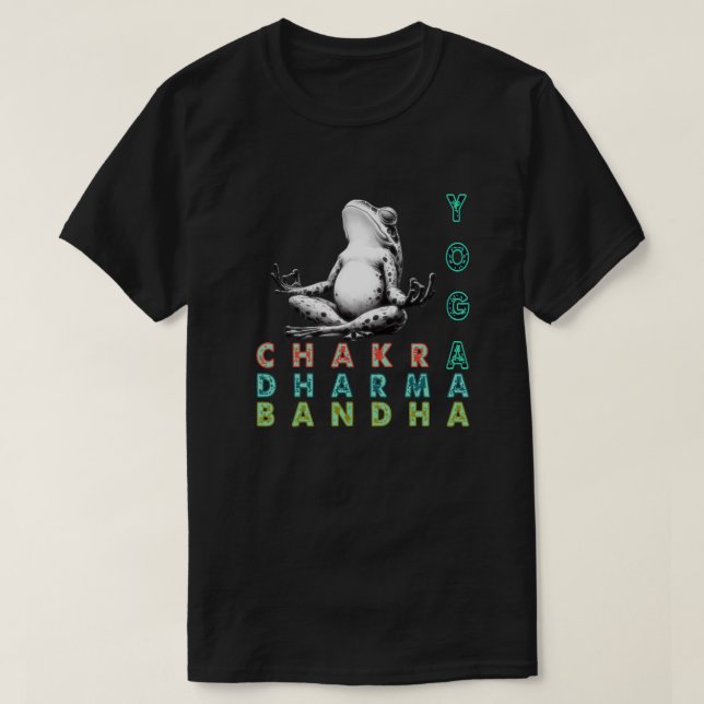 Camiseta sapo ioga, sapo chakra (Frente do Design)