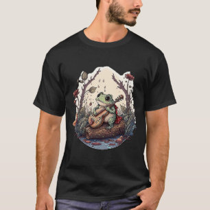Camiseta Sapo Jogando Sapo De Violão Jogando Banjo No Log A