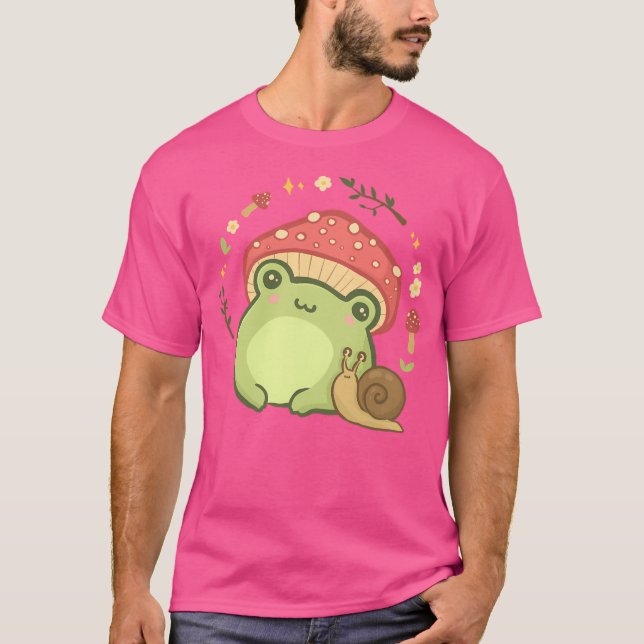 Camiseta Sapo Kawaii Bonito Com Hat E S De Cogumelo (Frente)