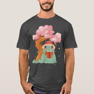 Camiseta Sapo kawaii bonito lendo Sakura Cherry Blossom