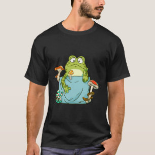 Camiseta Sapo Kawaii Com Cogumelos Pocket Cottagecore Toad
