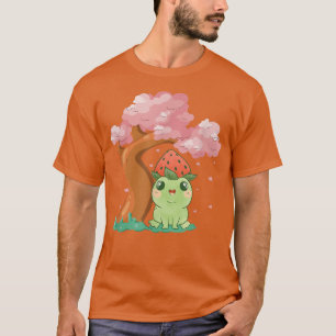 Camiseta Sapo kawaii e árvore cerejeira de Sakura Ja
