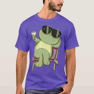 Camiseta sapo legal é bebendo vinho de vidro