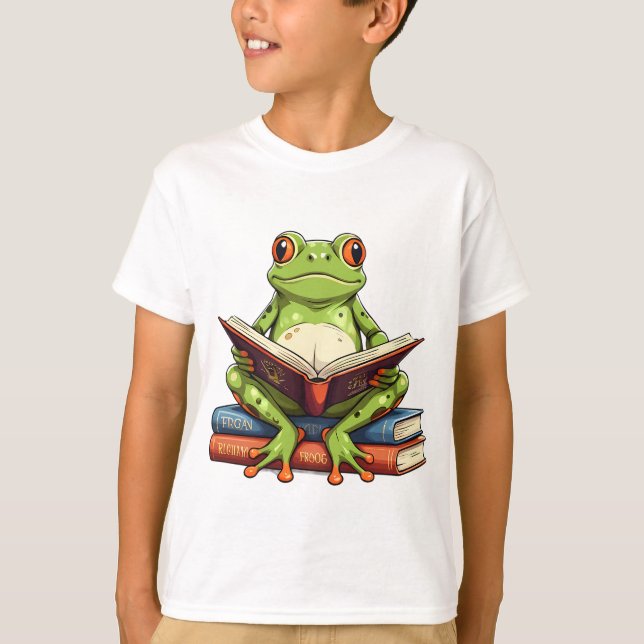 Camiseta Sapo Lendo um Livro (Frente)