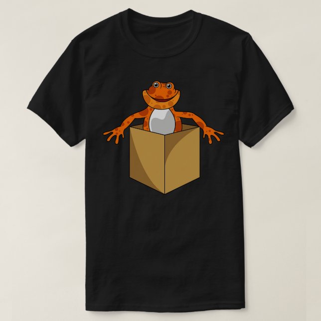 Camiseta Sapo louco parece fora de uma caixa (Frente do Design)