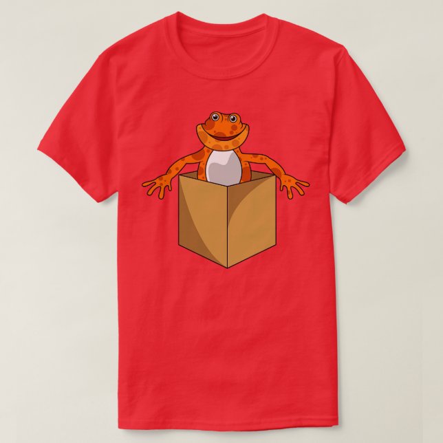 Camiseta Sapo louco parece fora de uma caixa (Frente do Design)