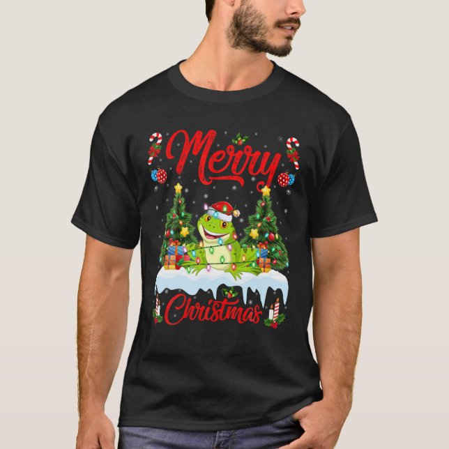 Camiseta Sapo Lover Xmas Iluminação Santa Sapo Natal (Frente)