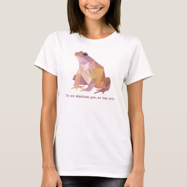Camiseta Sapo Low Poly “Eu sou uma joia absoluta” Feminino (Frente)
