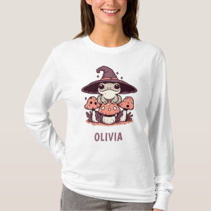 Camiseta Sapo Mágico Fofo em Cogumelos