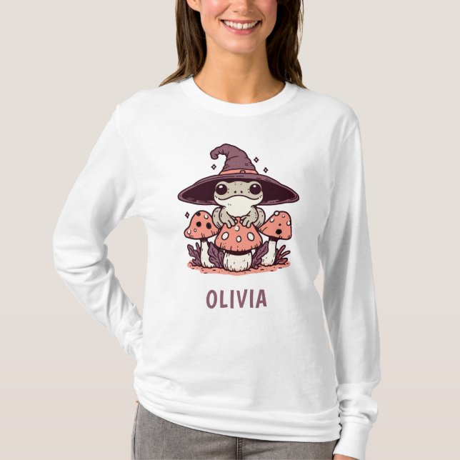 Camiseta Sapo Mágico Fofo em Cogumelos (Frente)