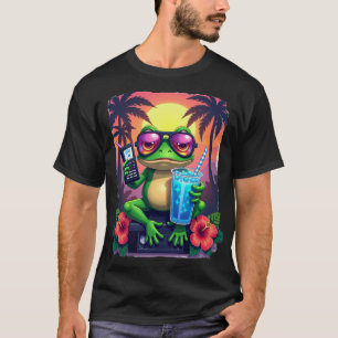 Camiseta Sapo Mal-Humorado Estética Y2K Retro Banner Web Tr