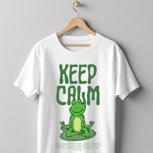 Camiseta Sapo Meditando Fique Calmo Modo Zen