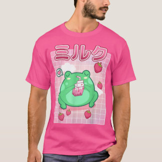 Camiseta Sapo Morango Leite Pastel Gótico Funny Kawaii Toad