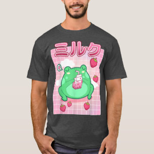 Camiseta Sapo Morango Leite Pastel Gótico Funny Kawaii Toad