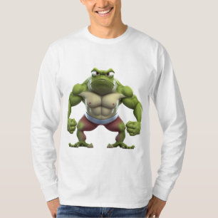 Camiseta Sapo Muscular, Forte Sapo de Construção de Pormeno