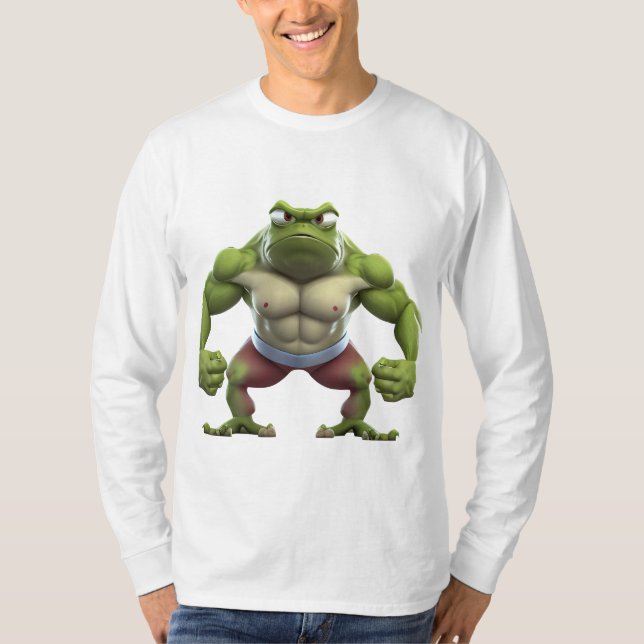 Camiseta Sapo Muscular, Forte Sapo de Construção de Pormeno (Frente)