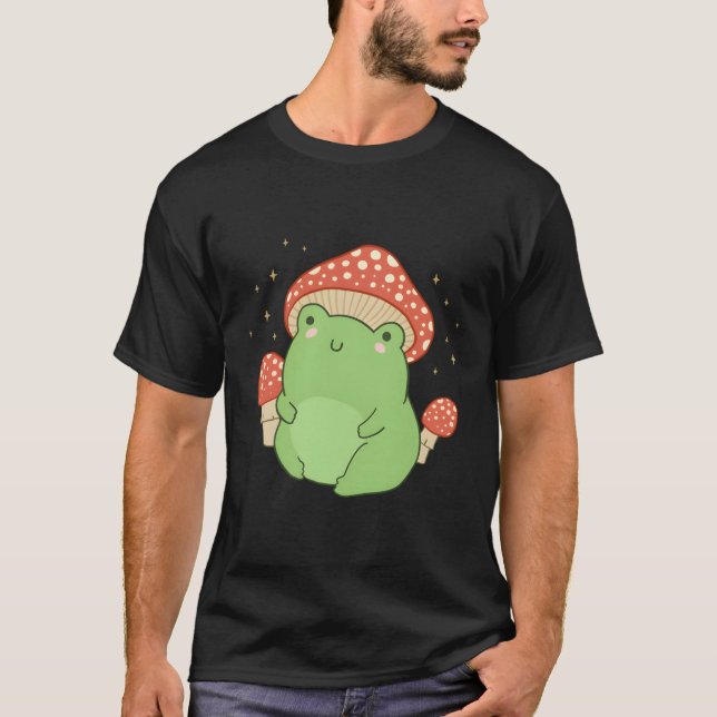 Camiseta Sapo Mushroom Cottagecore Aestético (Frente)