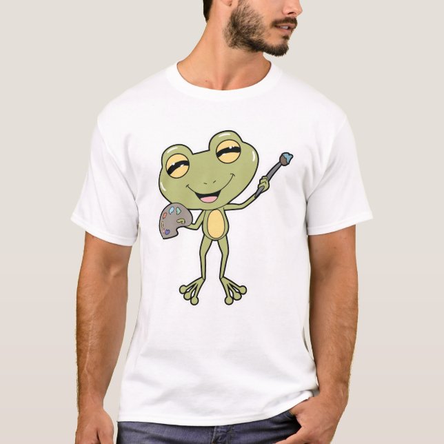 Camiseta Sapo na pintura com pincel e pintura (Frente)