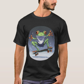 Camiseta Sapo na Skateboard Watercolor