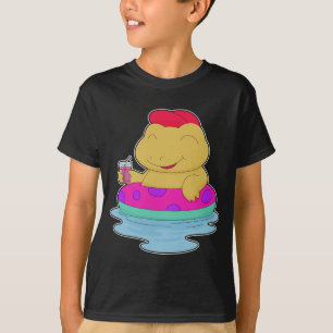 Camiseta Sapo nadando argola de natação
