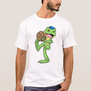 Camiseta Sapo no beisebol com luvas