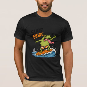 Camiseta Sapo no modo surf engraçado Sapo bobo de verão