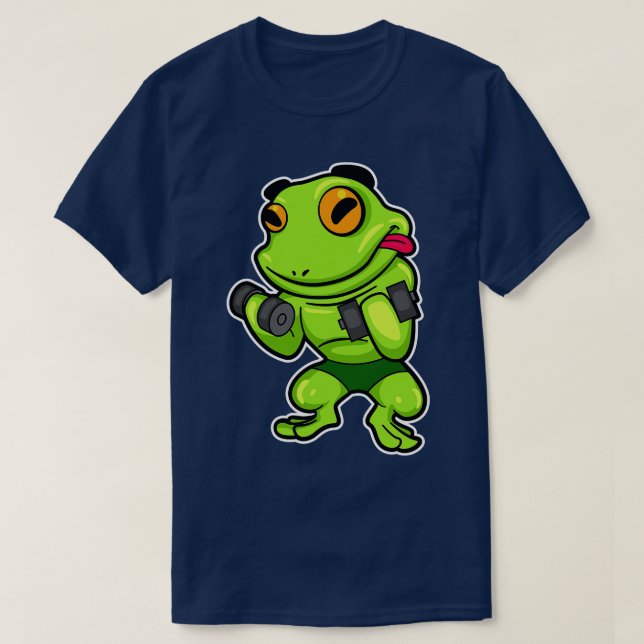 Camiseta Sapo no treino de Bíceps com Halteres 1 (Frente do Design)